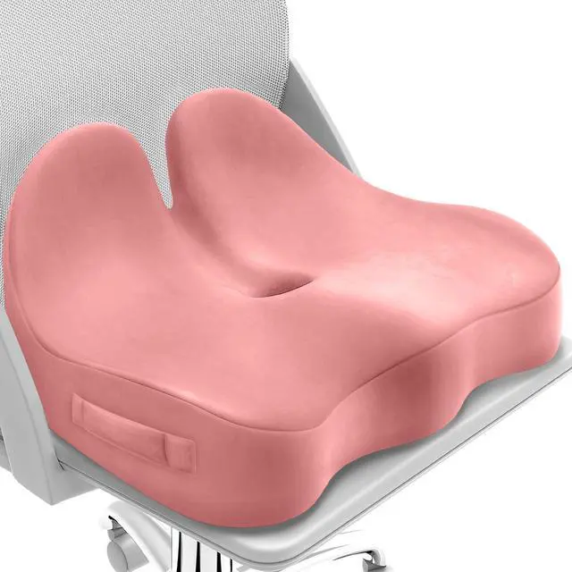 Main image of Extra Large Seat Cushion, Sciatica Support for Office Chair, Pink Ergonomic Office Chair Cushion for Hip & Tailbone Pain Relief, Memory Foam Cushion for Car, Long Trip, Desk Chair, Lab