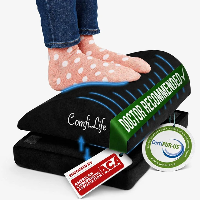 Main image of Foot Rest for Under Desk at Work Adjustable Desk FootRest for Office Chair, Gaming Accessories Ergonomic Teardrop Design for Back, Hip & Leg Pain Relief 100% Memory Foam (Black)