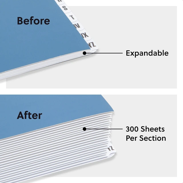Alt view image 6 of 7 - Expandable Alphabetic File Sorter Dark Blue | Letter Size | 20 Dividers | Laminated Tabs | Pack of 5