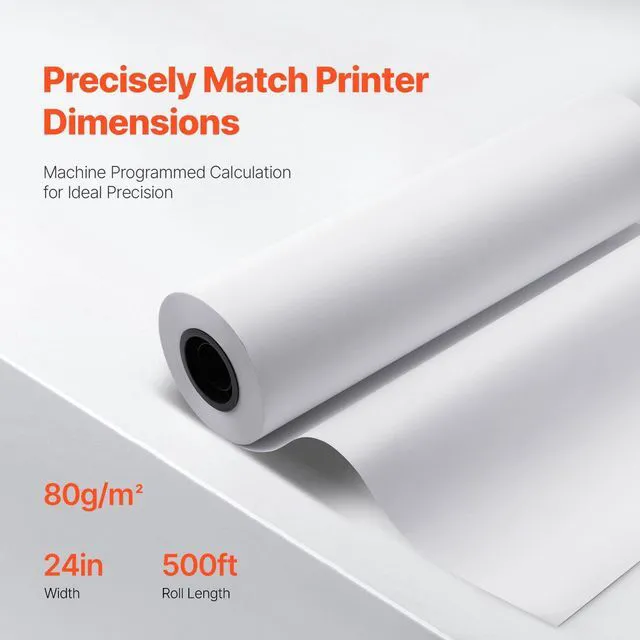 Alt view image 3 of 7 - Wide Format Paper, 24 in x 500 ft Plotter Paper, 2 Rolls CAD Bond Rolls with 3 in Core, 20 LB Bond Paper Rolls, Idea for CAD Drawings, Engineering Plans, GIS Maps & Architectural Designs