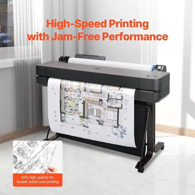 Alt view image 5 of 7 - Wide Format Paper, 24 in x 500 ft Plotter Paper, 2 Rolls CAD Bond Rolls with 3 in Core, 20 LB Bond Paper Rolls, Idea for CAD Drawings, Engineering Plans, GIS Maps & Architectural Designs