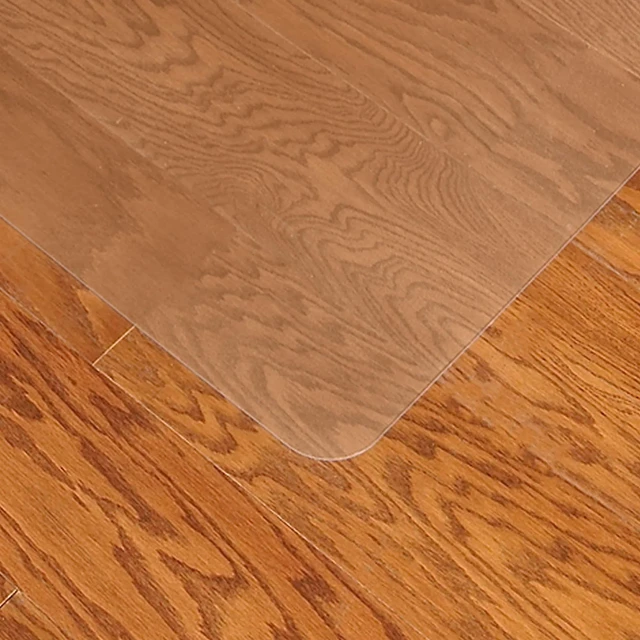 Alt view image 4 of 7 - Office Chair Mat, Clear, Hard Floors, 48x36 Inch, Textured Extended under-desk coverage with smooth glide on hard flooring surfaces