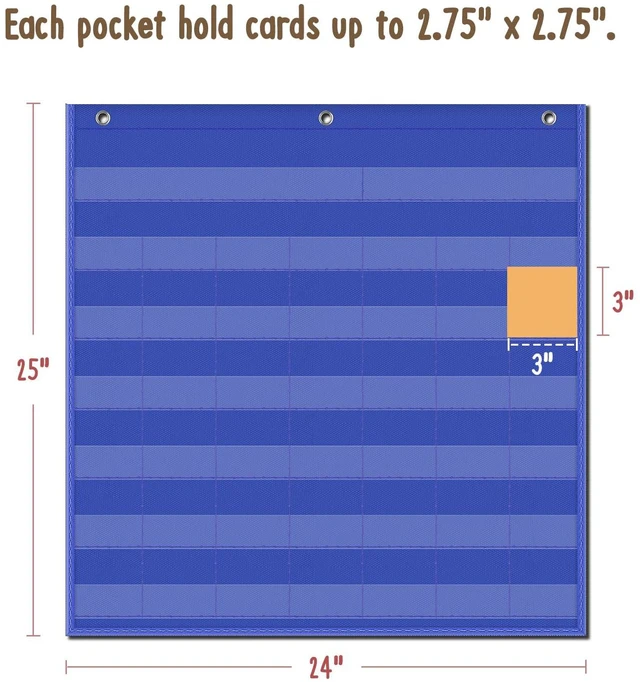 Alt view image 4 of 7 - Classroom Monthly Calendar Pocket Chart for 2.75 * 2.75 Cards,Homeschool Supplies and Classroom Must Haves! Only Chart(Blue)