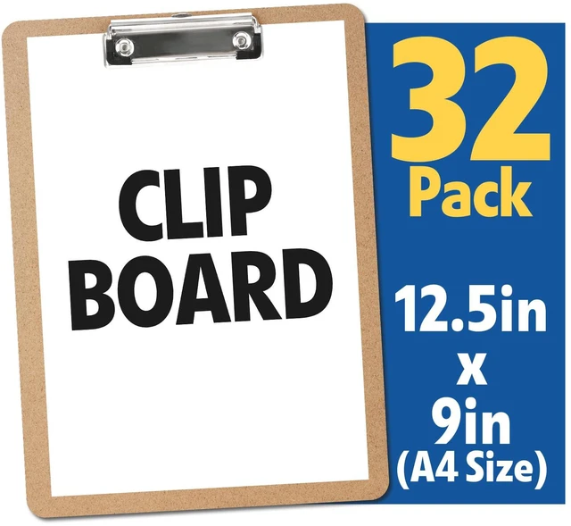 Alt view image 7 of 7 - 32 Pack Clipboards Bulk, Clipboards for Classroom, Letter Size (9 x 12.5 Inch) Wooden Clipboard, Hardboard Office Clipboard, Classroom Supplies