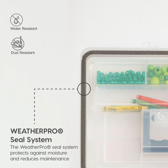 Alt view image 2 of 7 - WeatherPro Portable File Box Organizer, 19 Qt. Pearl Store and transport letter size files, documents and records with weather resistant protection and secure latching