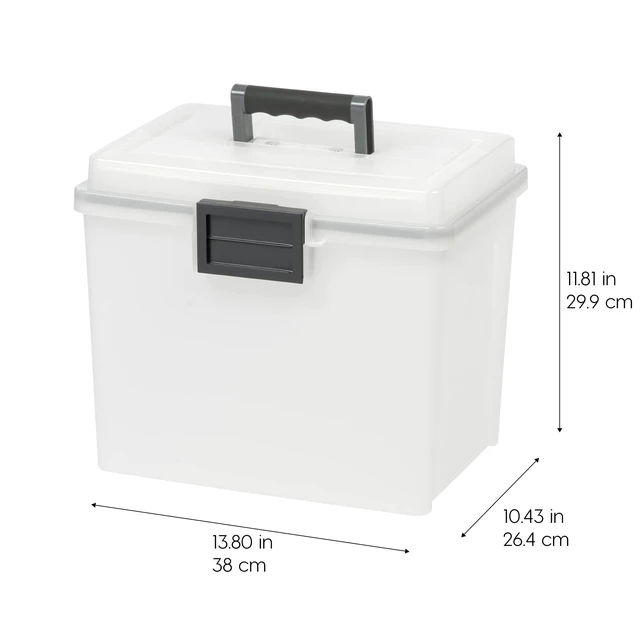 Alt view image 3 of 7 - WeatherPro Portable File Box Organizer, 19 Qt. Pearl Store and transport letter size files, documents and records with weather resistant protection and secure latching
