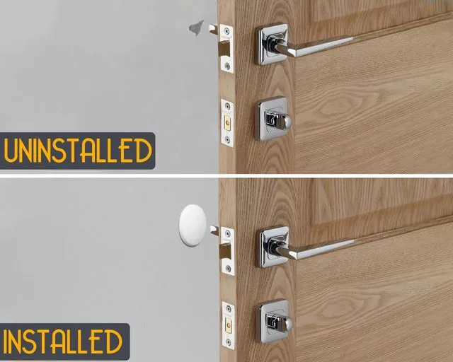 Alt view image 4 of 7 - ® Door Stoppers - Medium 2" (12 Pack) - Strong Adhesive Backing Quiet & Shock Absorbing Silicone Door Stoppers for Walls - Door Knob Wall Protector - Door Stop Bumper - Prevent Wall Damage