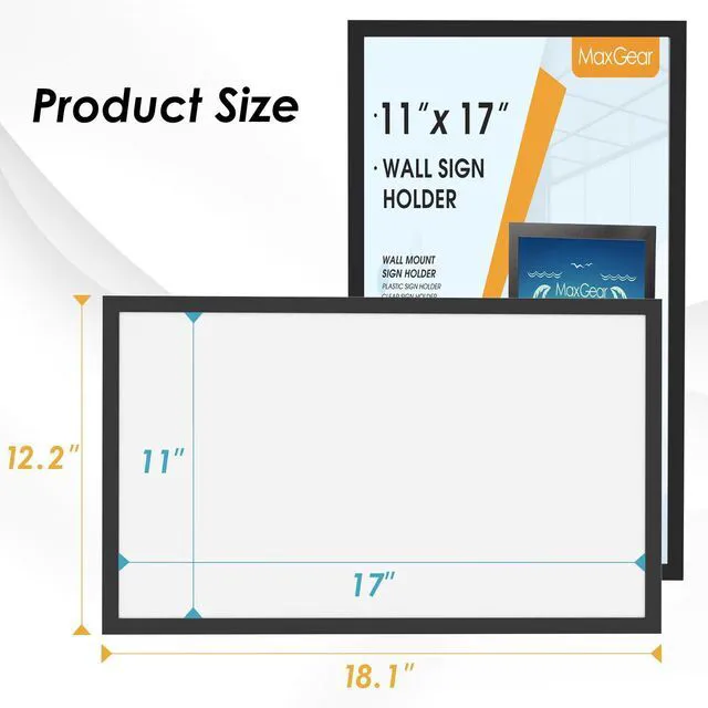 Alt view image 7 of 7 - 20 Pack Magnetic Sign Holder 11 x 17 with Magnetic Frame Fits 11x17 Signs with Magnetic Opening, Self-Adhesive Backing and PVC Protection for Wall Displays