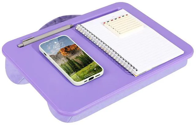 Main image of Compact Lap Desk Purple Amethyst, Fits 14" Laptops Microbead Cushion, Built-In Pencil Slot, Carry Handle, Fits Standard Letter-Size Paper (8.5" × 11")