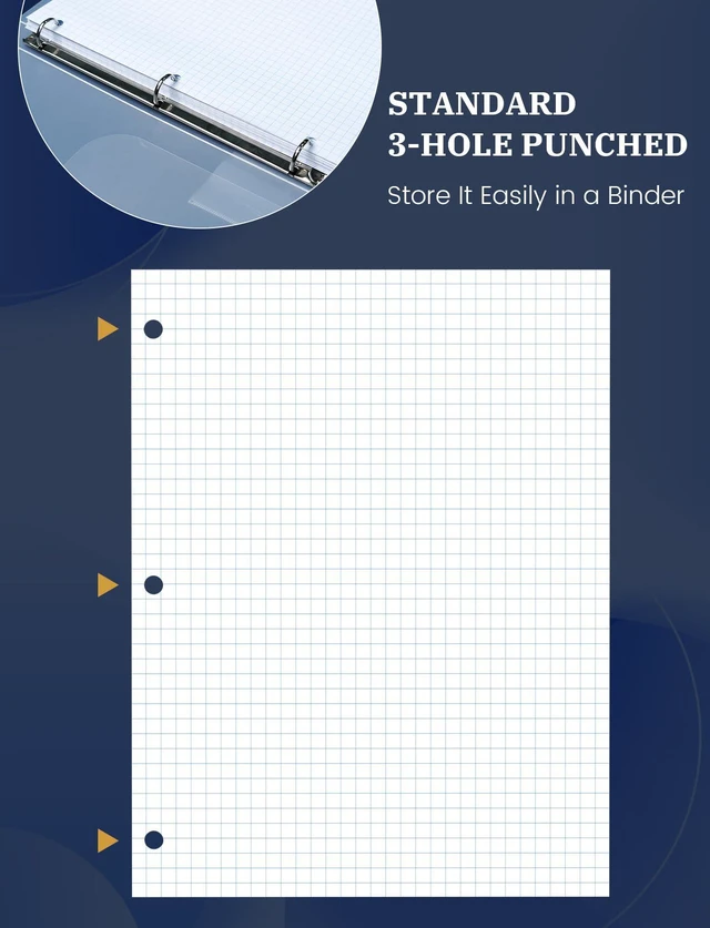 Alt view image 4 of 7 - 260 Sheets Loose Leaf Paper, 4x4 Graph Ruled, 8''x 10.5'' Filler Paper 3-Hole Punched Binder Paper, Quad Ruled Graph Paper 8 x 10-1/2, Quadrille Graph Paper Loose Leaf Bulk with 3-Ring for Binder