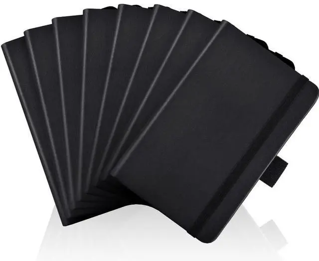 Main image of Pocket Notebook 3.7" x 5.7" Small Notebook 8 Pack Black