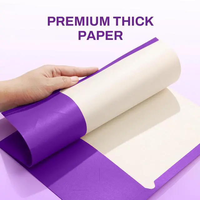 Alt view image 3 of 7 - Folders with Pockets 3 Hole Punched(50 Pack, Purple), 2 Pocket Folders Fit Letter Size Paper, Paper File Folder for School Office Home Business