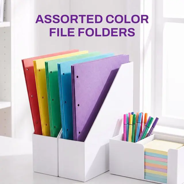 Alt view image 5 of 7 - Folders with Pockets 3 Hole Punched(50 Pack, Purple), 2 Pocket Folders Fit Letter Size Paper, Paper File Folder for School Office Home Business
