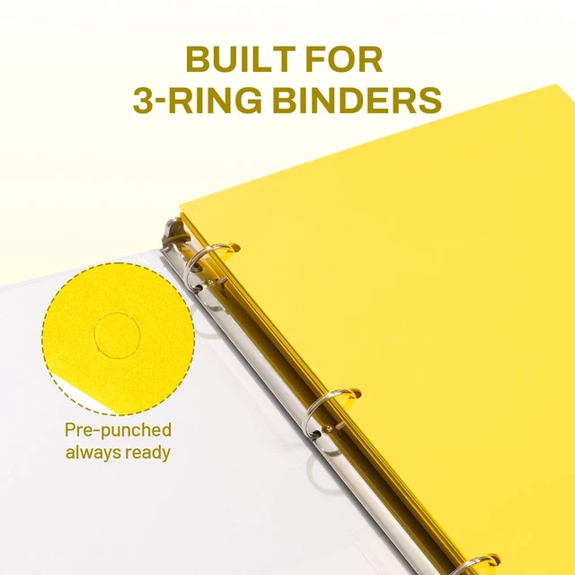Alt view image 4 of 7 - Folders with Pockets 3 Hole Punched(50 Pack, Yellow), 2 Pocket Folders Fit Letter Size Paper, Paper File Folder for School Office Home Business