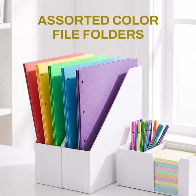 Alt view image 5 of 7 - Folders with Pockets 3 Hole Punched(50 Pack, Yellow), 2 Pocket Folders Fit Letter Size Paper, Paper File Folder for School Office Home Business