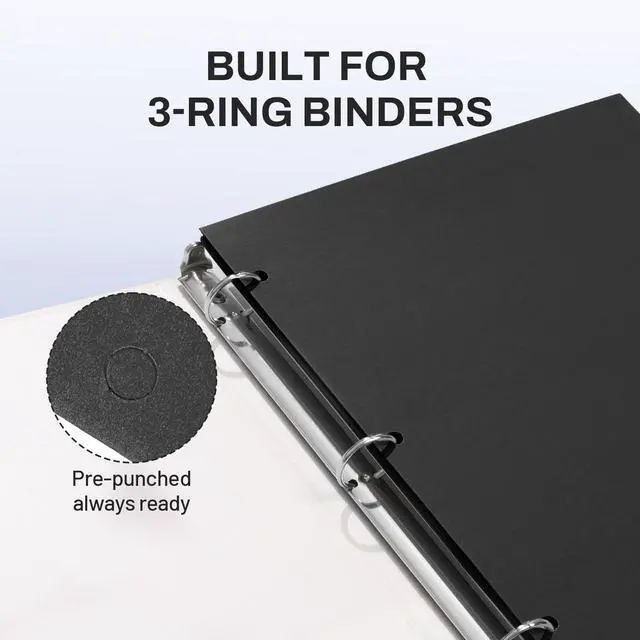 Alt view image 4 of 7 - Folders with Pockets 3 Hole Punched(50 Pack, Black), 2 Pocket Folders Fit Letter Size Paper, Paper File Folder for School Office Home Business