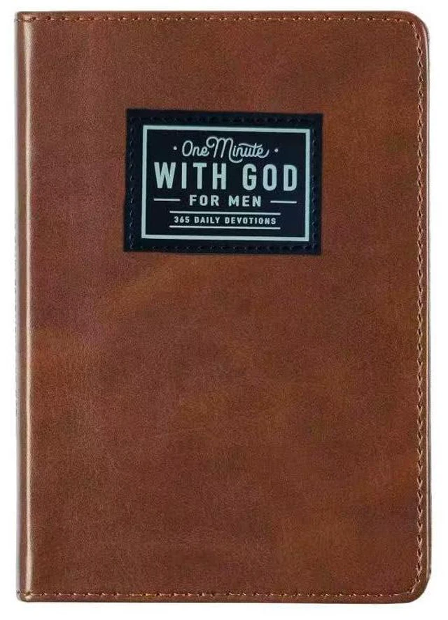 Main image of 2026 One minute WITH GOD for men, 365 days of daily prayer brown book, Bible prayer Faux Leather Journal 0793898717173: Amazon.com
