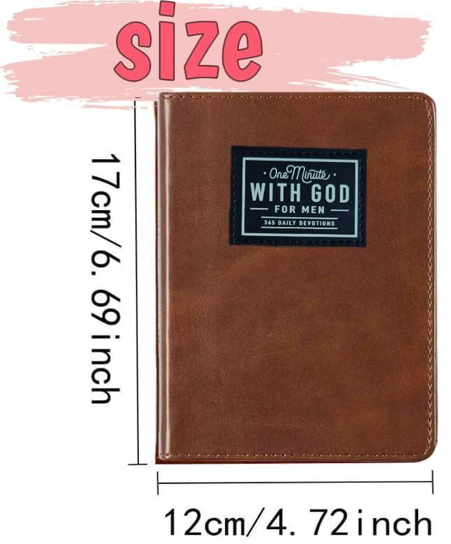 Alt view image 2 of 6 - 2026 One minute WITH GOD for men, 365 days of daily prayer brown book, Bible prayer Faux Leather Journal 0793898717173: Amazon.com