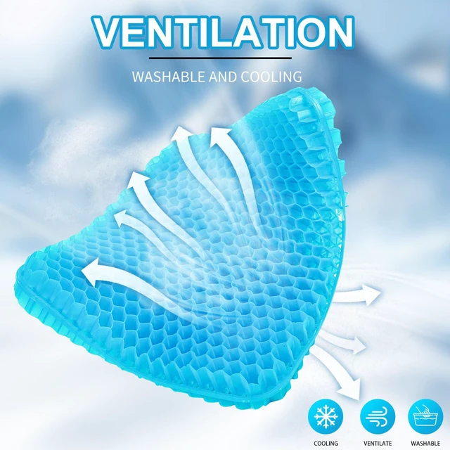 Alt view image 6 of 6 - Gel Seat Cushion for Long Sitting - 16.5" x 14.5" x 2.4" (Extra ThickSoft) Zero Gel Cushions for Pressure Relief, Honeycomb Gel Seat Cushion, Ergonomic Silicone Seat Cushion for People Over 180 lbs