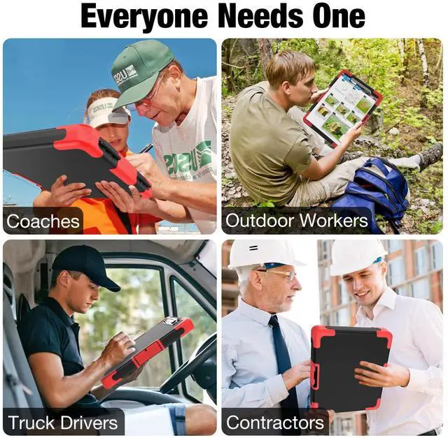 Alt view image 7 of 7 - Toughest Clipboard with Storage, Clip Boards 8.5x11 with Pen Pouch Rubber Corner, Heavy Duty, Extra Nylon Pouch, High Capacity, Organization Box Case for Contractor Trucker Driver, Letter Size