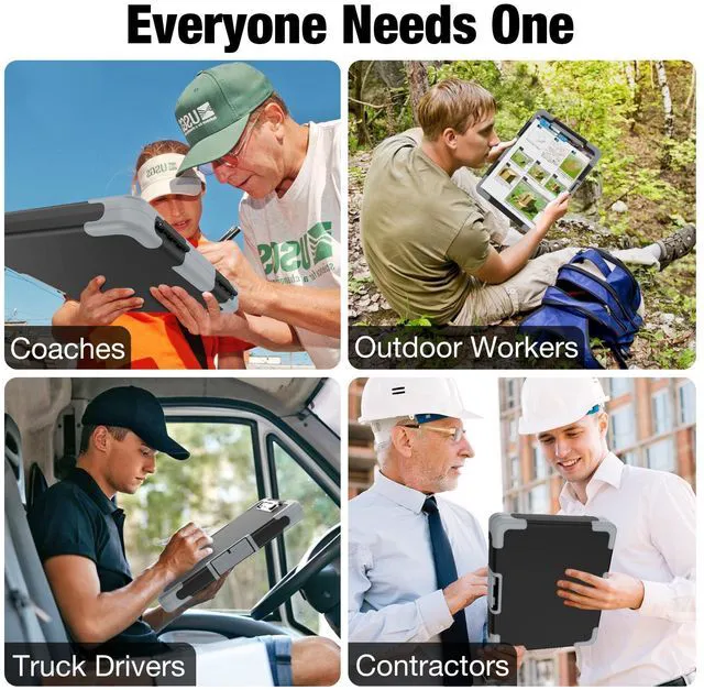 Alt view image 7 of 7 - Toughest Clipboard with Storage, Clip Boards 8.5x11 with Pen Pouch Rubber Corner, Heavy Duty, Extra Nylon Pouch, High Capacity, Organization Box Case for Contractor Trucker Driver, Letter Size