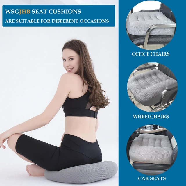 Alt view image 6 of 7 - Large Seat Cushion, Extra Thick Booster Seat Cushions Long Sitting Office Chair Cushion Long Sitting Office Workers, Car Drivers, Relieves Back Pain, Breathable, Anti-Slip, 20x20x6 inchs