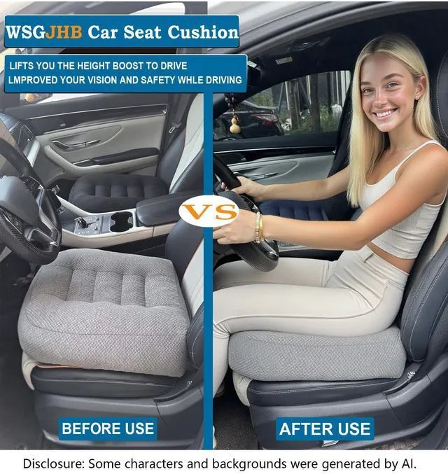 Alt view image 5 of 7 - Large Seat Cushion, Extra Thick Booster Seat Cushions Long Sitting Office Chair Cushion Long Sitting Office Workers, Car Drivers, Relieves Back Pain, Breathable, Anti-Slip, 20x20x6 inchs