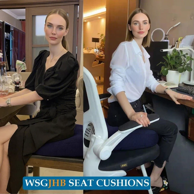 Alt view image 2 of 6 - Large Seat Cushion, Extra Thick Booster Seat Cushions Long Sitting Office Chair Cushion Long Sitting Office Workers, Car Drivers, Relieves Back Pain, Breathable, Anti-Slip, 20x20x6 inchs