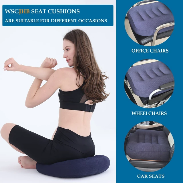 Alt view image 5 of 7 - Office Chair Cushion Pillow Adult Car Booster Seat Cushions Seat Cushions for Short People Effectively Increase Field of View Lower Back Fatigue Relief, for Home Anti-Slip 18x18x4.7"