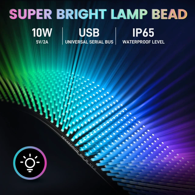 Alt view image 4 of 7 - Scrolling Huge Bright Advertising LED Signs, Flexible USB 5V LED Store Sign Bluetooth App Control Custom Text Pattern Animation Programmable Display for Store Car Bar Hotel (27''x5'')