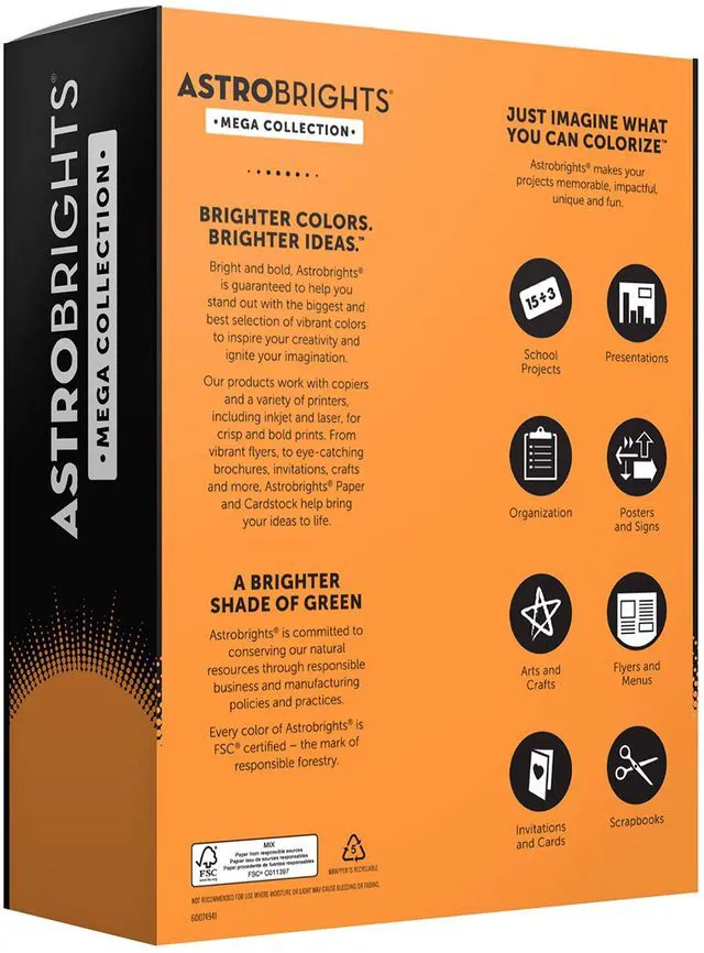 Alt view image 5 of 7 - Mega Collection,Colored Paper,Bright Orange,625 Sheets,24 lb/89 gsm,8.5" x 11" - MORE SHEETS! (91619),(Pack of 2)