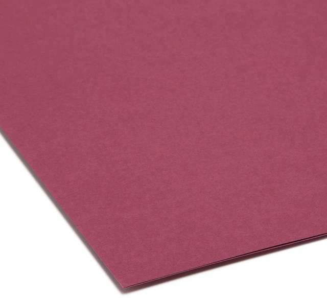 Alt view image 4 of 6 - Colored File Folder, 1/3-Cut Tab, Letter Size, Maroon, 100 per Box (13093)