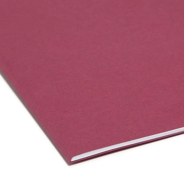 Alt view image 5 of 6 - Colored File Folder, 1/3-Cut Tab, Letter Size, Maroon, 100 per Box (13093)
