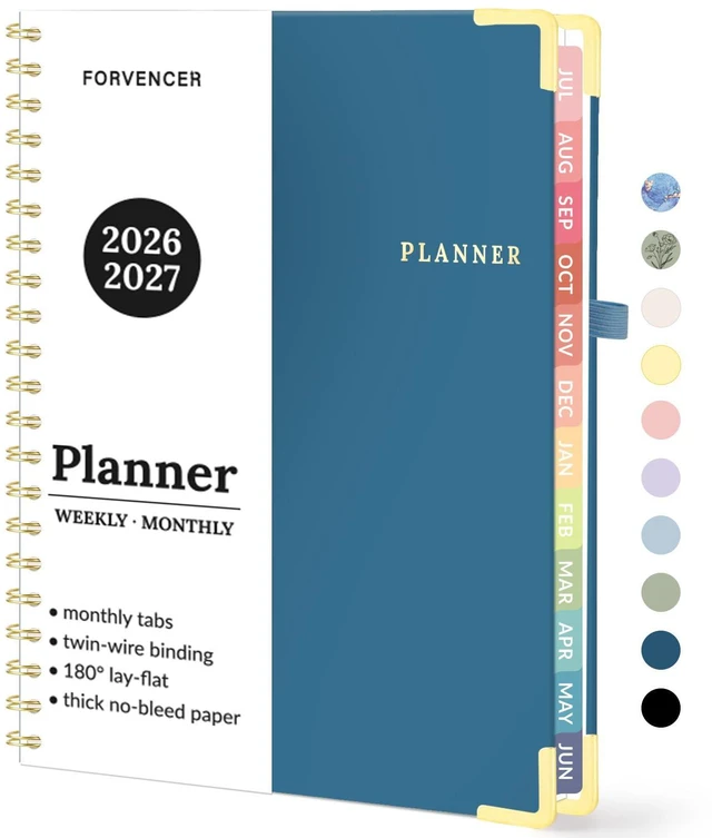Main image of Academic Planner 2026-2027, Weekly & Monthly Hardcover Planner A4 Calendar Planner July 2026-June 2027, 8.5" X 11" Daily Agenda, School Office Notebook Teacher Student Organizer, Navy Blue