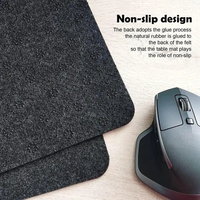 Alt view image 3 of 7 - Large Felt Desk Mat,39.4''x19.69'' Full Keyboard and Mouse Pad Non-Slip Computer Desk Mat for Home and Office,100x50CM Felt Desk Pad Protector (Dark Gray)
