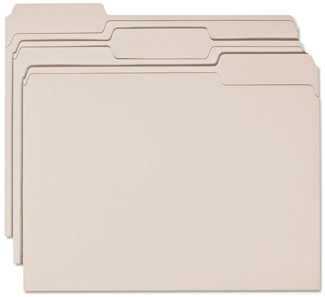 Alt view image 4 of 7 - Colored File Folder, 1/3-Cut Tab, Letter Size, Gray, 100 per Box (12343)