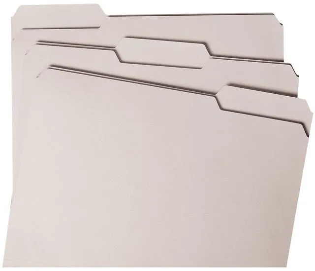 Alt view image 5 of 7 - Colored File Folder, 1/3-Cut Tab, Letter Size, Gray, 100 per Box (12343)