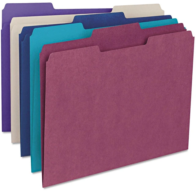 Alt view image 6 of 7 - Colored File Folder, 1/3-Cut Tab, Letter Size, Gray, 100 per Box (12343)