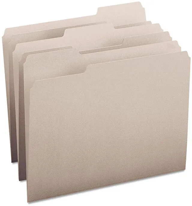 Alt view image 7 of 7 - Colored File Folder, 1/3-Cut Tab, Letter Size, Gray, 100 per Box (12343)
