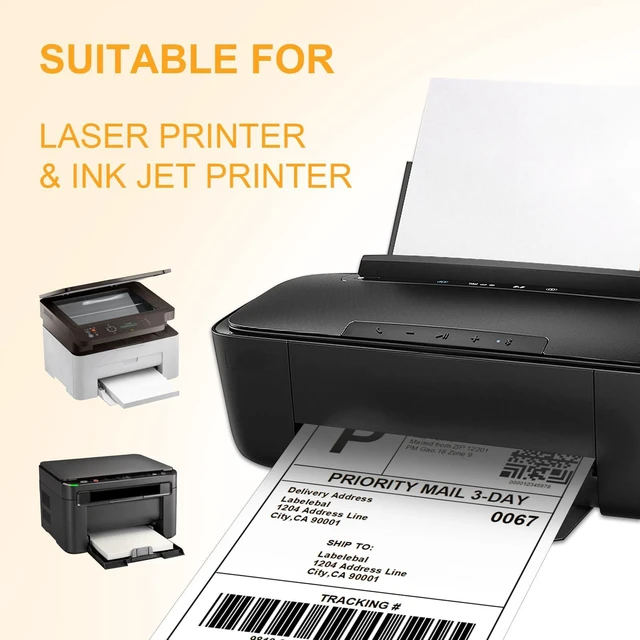 Alt view image 4 of 7 - (500 Pcs/500 Sheets) A4 Full Sheet Self Adhesive Shipping Labels for Laser & Inkjet Printers, 8.5" x 11" Shipping Mailing Labels