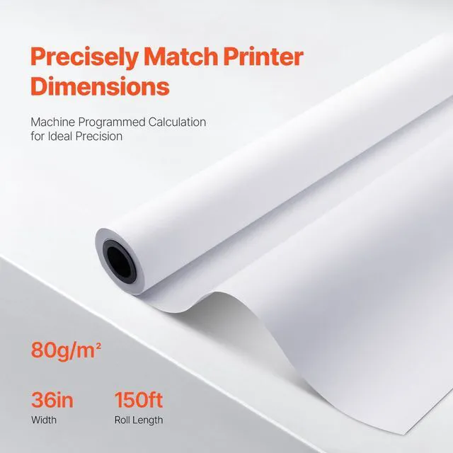 Alt view image 3 of 7 - Wide Format Paper, 36 in x 150 ft Plotter Paper, 4 Rolls CAD Bond Rolls with 2 in Core, 20 LB Bond Paper Rolls, Idea for CAD Drawings, Engineering Plans, GIS Maps & Architectural Designs