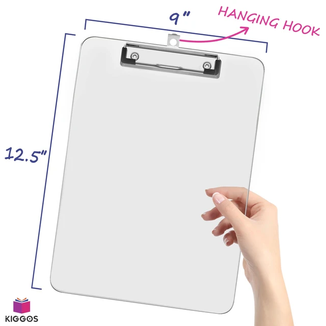 Alt view image 2 of 7 - Acrylic Clipboards 12.5 x 9, Clear 25 Pack Letter Size Clip Boards with Low Profile Metal Clips, Hold up to 100 Sheets, Lightweight Set for Classroom, School, Office and Home