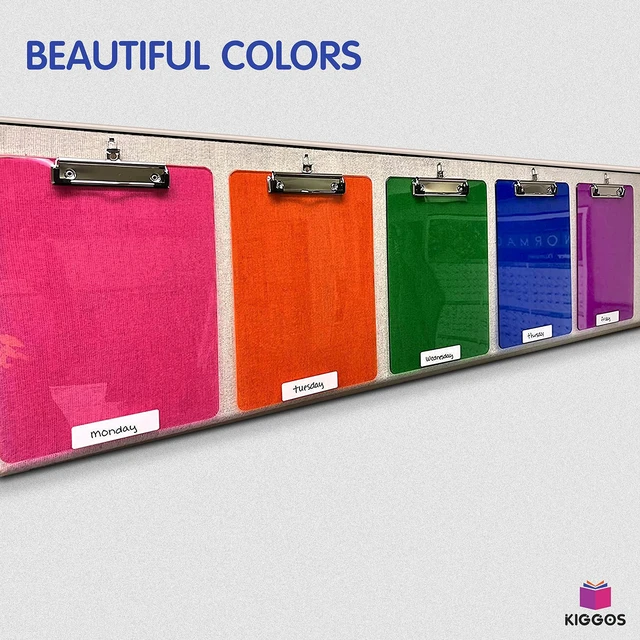 Alt view image 5 of 7 - Acrylic Clipboards 12.5 x 9, Transparent Assorted Colors 25 Pack Letter Size Clipboards with Low Profile Metal Clips, Hold up to 100 Sheets, Lightweight Set for Classroom, School, Office & Home