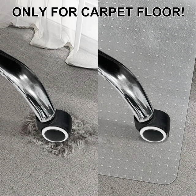 Alt view image 2 of 7 - Office Chair Mat for Carpet Floors, 47" x 59" Clear Desk Chair Mats for Low Pile Carpeted Protector, Sturdy PVC Computer Chair Mats Anti-Slip and Easy to Clean for Home & Office