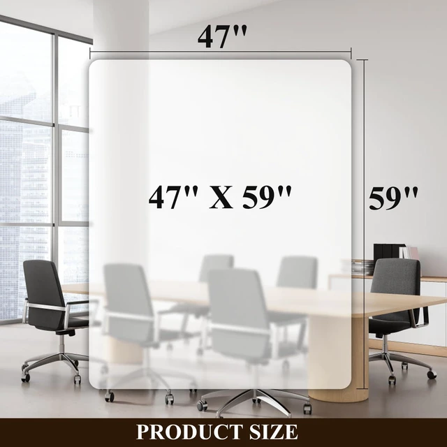 Alt view image 6 of 7 - Large Office Chair Mat for Hard Floors - 59''x47'',Heavy Duty Clear Wood/Tile Floor Protector PVC Transparent by