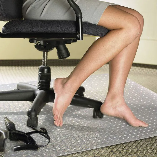Alt view image 2 of 7 - Desk Chair Mat for Carpet, 30'' x 48'' Rectangle Transparent Mats for Chairs Good for Desks, Office and Home, Easy Glide, Protects Floors for Low and No Pile Carpeted Floors