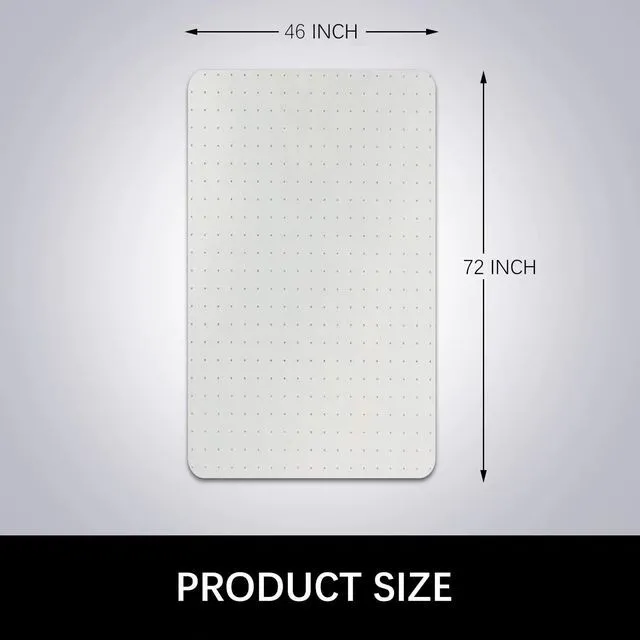 Alt view image 6 of 6 - Desk Chair Mat for Carpet, 46'' x 72'' Rectangle Transparent Mats for Chairs Good for Desks, Office and Home, Easy Glide, Protects Floors for Low and No Pile Carpeted Floors