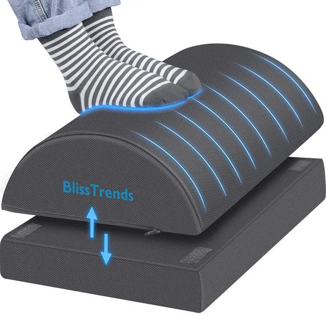 Main image of Foot Rest Under Desk, Foot Stool with 2 Adjustable Heights Comfortable Footrest with Washable Cover for Car,Home and Office to Relieve Back,Lumbar,Knee Pain(Large, Gray)