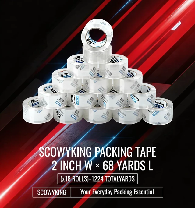 Alt view image 2 of 7 - Clear Packing Tape Refills Heavy Duty,18 Pack,2.7 Mil,2"×68 Yd