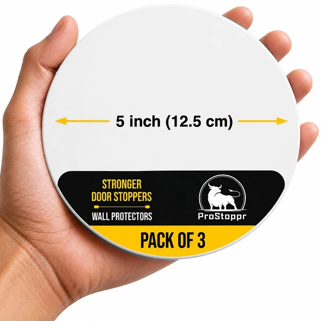 Main image of ® Door Stoppers - X Large 5" (3 Pack) - Strong Adhesive Backing Quiet & Shock Absorbing Silicone Door Stoppers for Walls - Door Knob Wall Protector - Door Stop Bumper - Prevent Wall Damage
